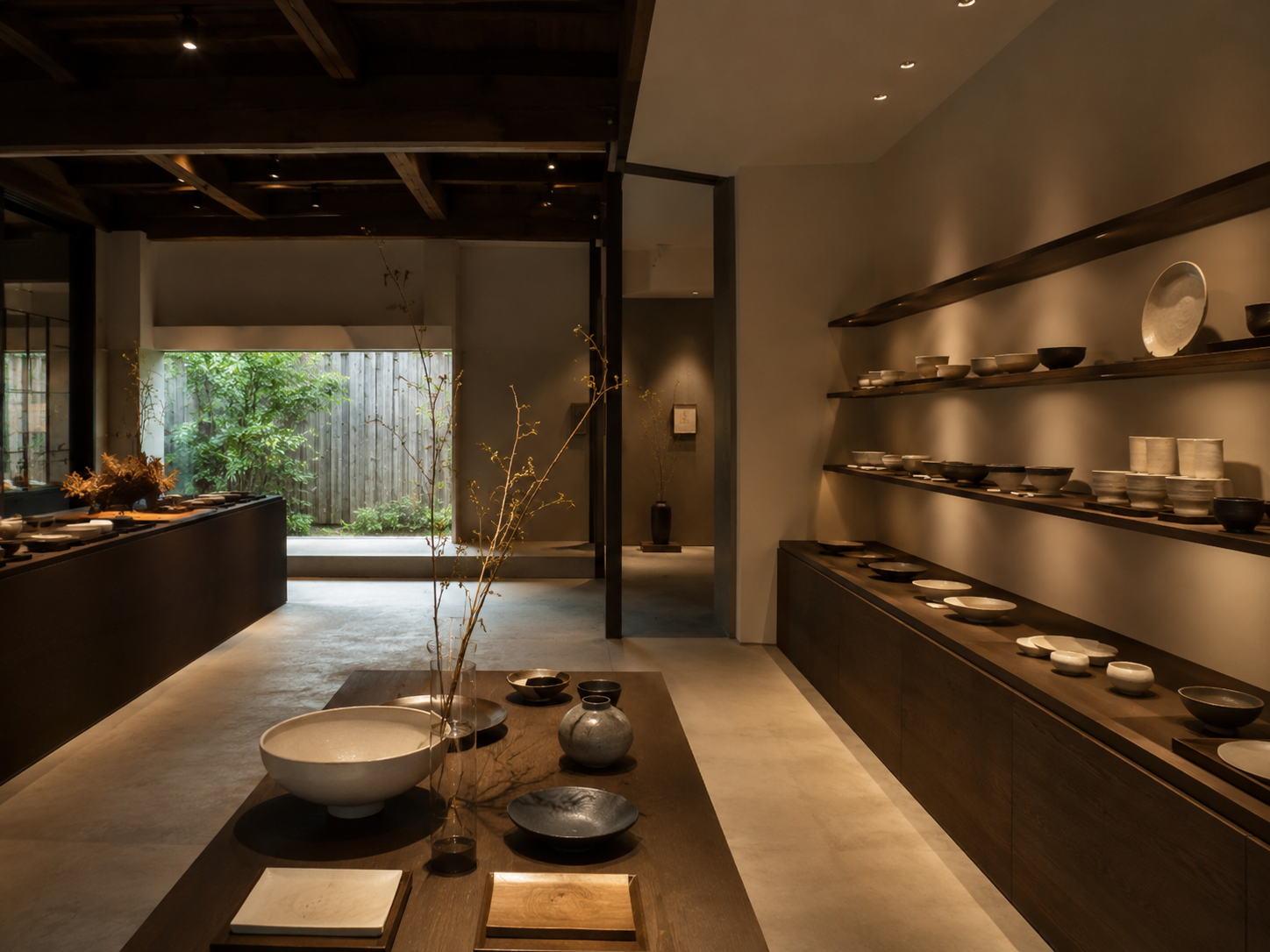 RINZEN店内の器の展示