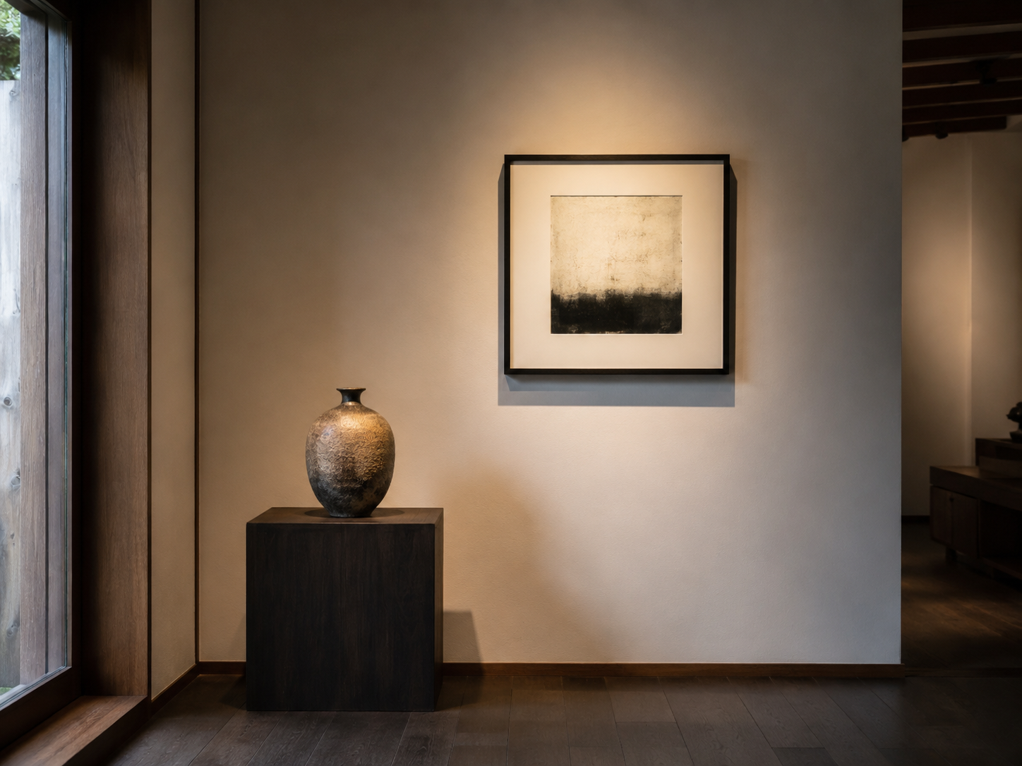 作品と花器の展示
